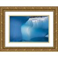 thumbnail image 1 of Jaynes Gallery 24x17 Gold Ornate Wood Framed with Double Matting Museum Art Print Titled - Antarctica-South Georgia Island-Gold Harbor Blue iceberg close-up, 1 of 4