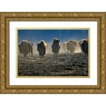 thumbnail image 1 of Jaynes Gallery 24x17 Gold Ornate Wood Framed with Double Matting Museum Art Print Titled - Canada-Manitoba-Riding Mountain National Park Herd of American plains bison on burned prairie, 1 of 4