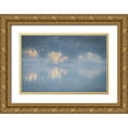 thumbnail image 1 of Jaynes Gallery 24x17 Gold Ornate Wood Framed with Double Matting Museum Art Print Titled - USA-New Jersey-Cape May National Seashore Foggy forest reflections on lake at sunrise, 1 of 4