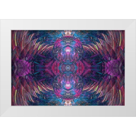 Jaynes Gallery 24x17 White Modern Wood Framed Museum Art Print Titled - Symmetrical abstract