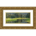 thumbnail image 1 of Jaynes Gallery 32x16 Gold Ornate Wood Framed with Double Matting Museum Art Print Titled - Alaska Panoramic of meadow at high tide in Tongass National Forest, 1 of 4
