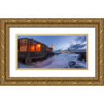 thumbnail image 1 of Jaynes Gallery 32x18 Gold Ornate Wood Framed with Double Matting Museum Art Print Titled - Europe-Italy-Tellaro-Panoramic of village and sea at sunset, 1 of 4