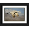 thumbnail image 1 of Jaynes Gallery 32x23 Black Ornate Wood Framed with Double Matting Museum Art Print Titled - New Mexico-Bosque del Apache National Wildlife Reserve Sandhill crane flying, 1 of 4
