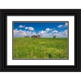 thumbnail image 1 of Jaynes Gallery 32x23 Black Ornate Wood Framed with Double Matting Museum Art Print Titled - Canada-Alberta-Oyen Granaries in field of grass, 1 of 4
