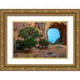 thumbnail image 1 of Jaynes Gallery 32x23 Gold Ornate Wood Framed with Double Matting Museum Art Print Titled - Utah-Monument Valley Landscape with sandstone formations and trees, 1 of 4