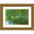 thumbnail image 1 of Jaynes Gallery 32x23 Gold Ornate Wood Framed with Double Matting Museum Art Print Titled - Washington State-Olympic National Park Alder trees overhang lake, 1 of 4