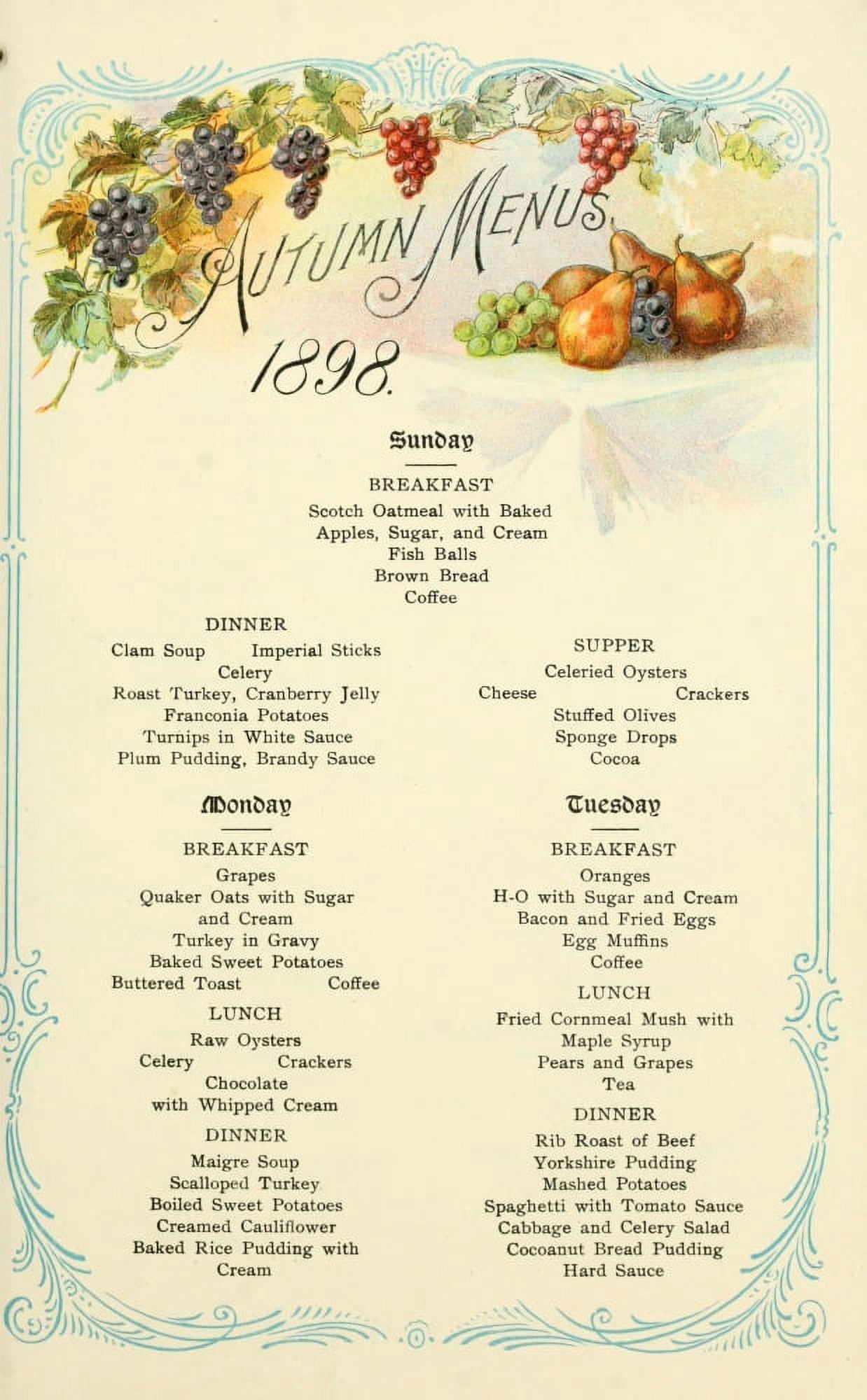 Jaynes Price-list of Drug-store Goods 1898 Autumn Menus Canvas Art - (18 x 24)