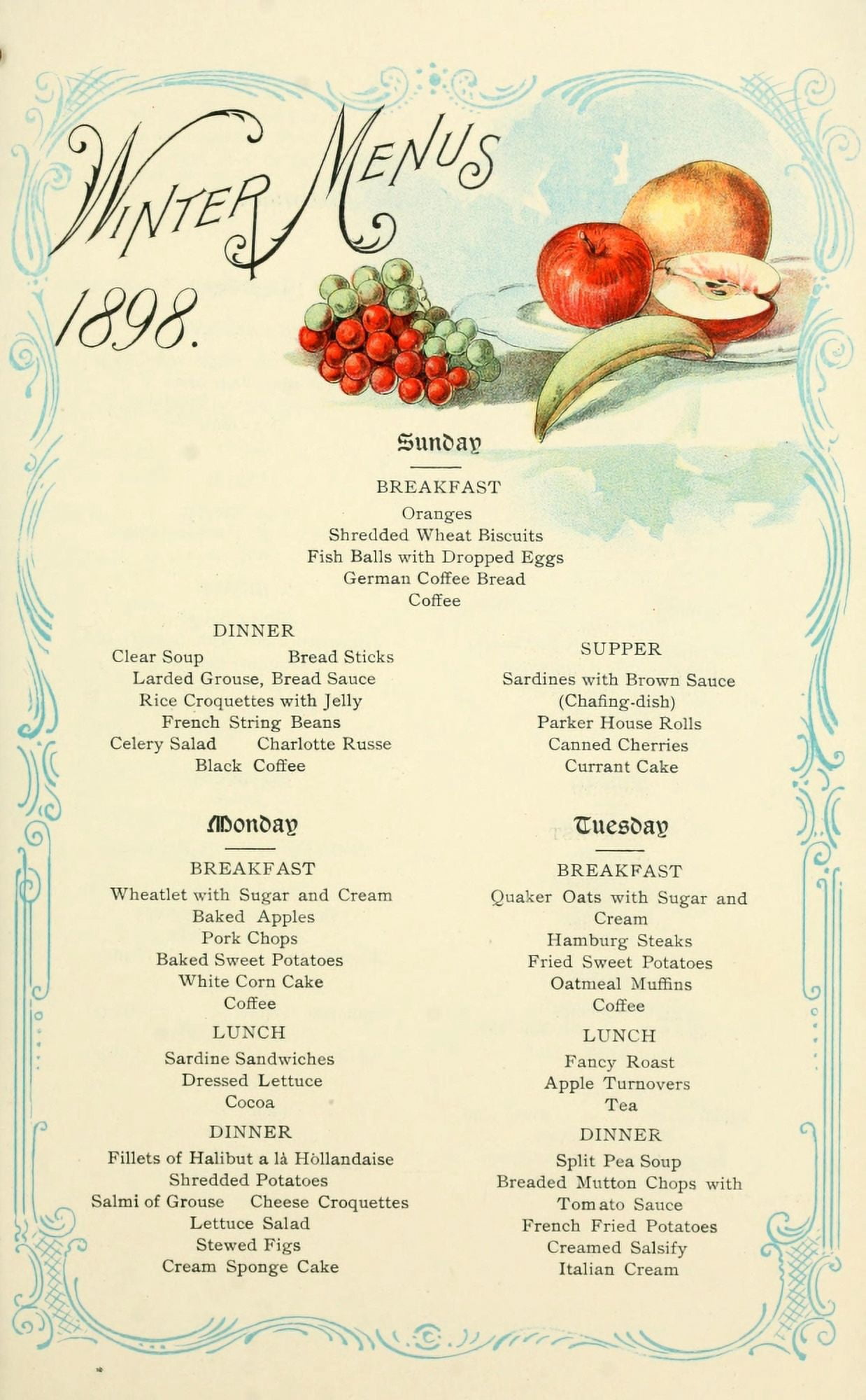 Jaynes Price-list of Drug-store Goods 1898 Winter Menus Canvas Art - (24 x 36)