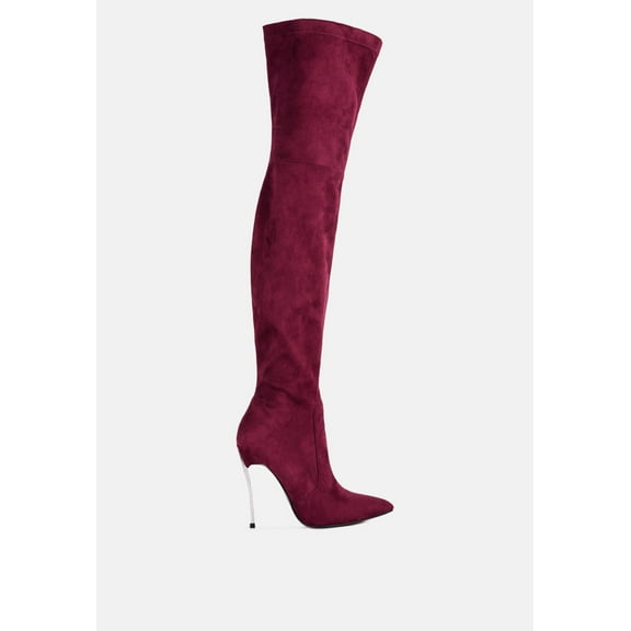Jaynetts Stretch Suede Micro High Knee Boots