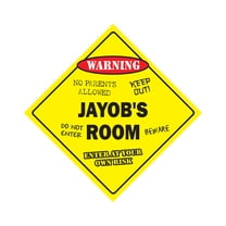 Jayob's Room Sign Crossing Zone Xing | Indoor/Outdoor | 17" Tall kids bedroom decor door children's name boy girl