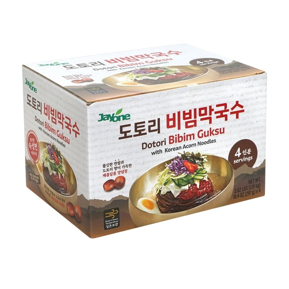 Jayone Dotori Bibim Guksu, Korean Acorn Cold Noodles, 4 Pack, 10.4 oz