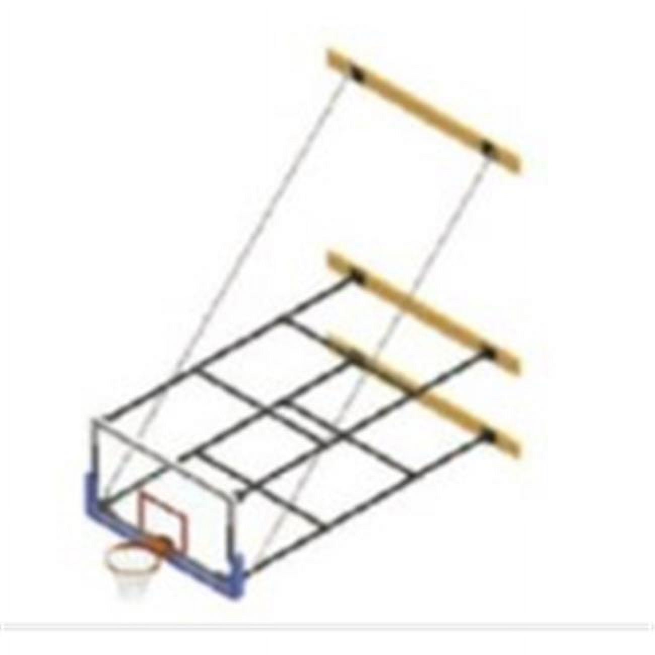 Jaypro Sports N24GB 24 ft. Extension 42 in. Glass Board Stationary Backstop System