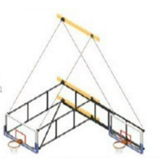 Jaypro Sports S1012GB 10-12 ft. Extension - 42 in. Glass Board Side Fold Backstop System