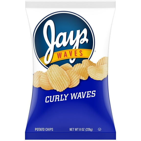Jays Curly Waves Potato Chips, 8 oz Bag