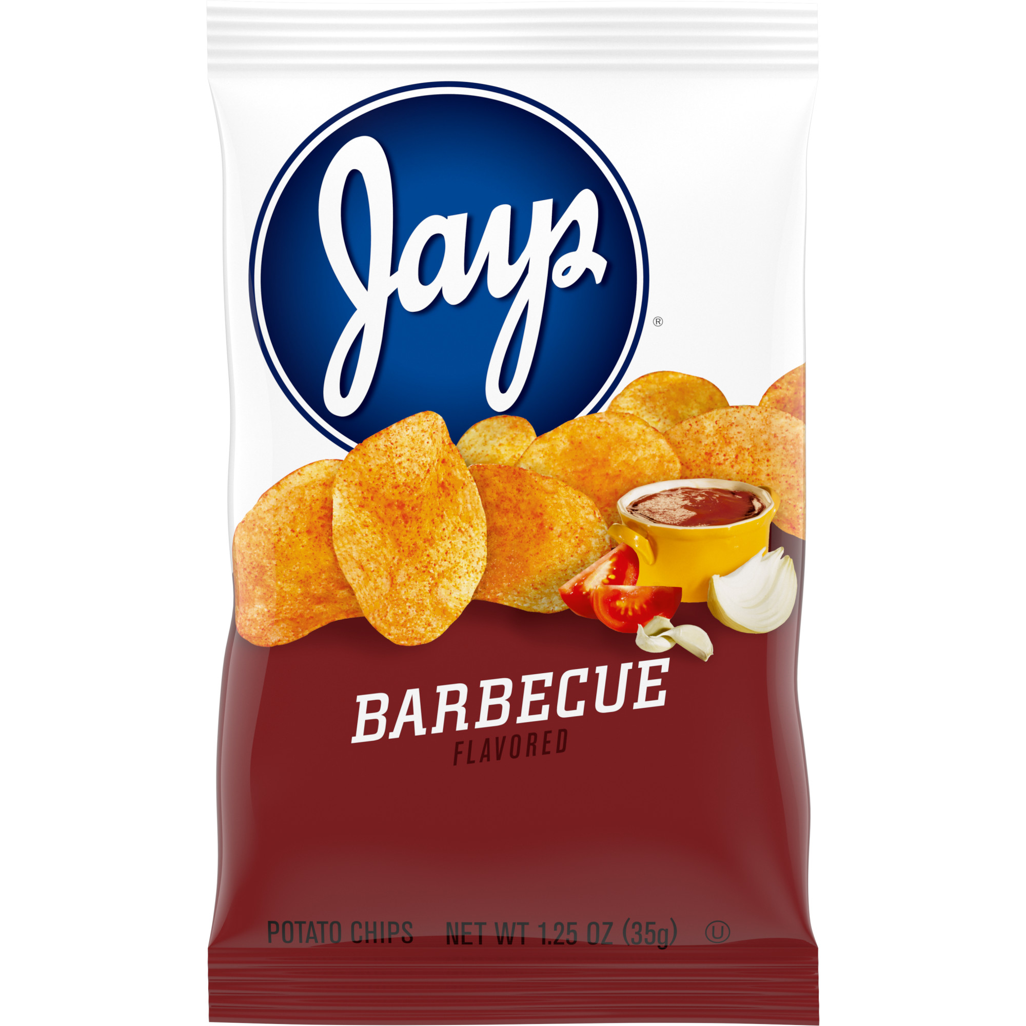 Jays Potato Chips, BBQ, 1.25 oz Snack Bag