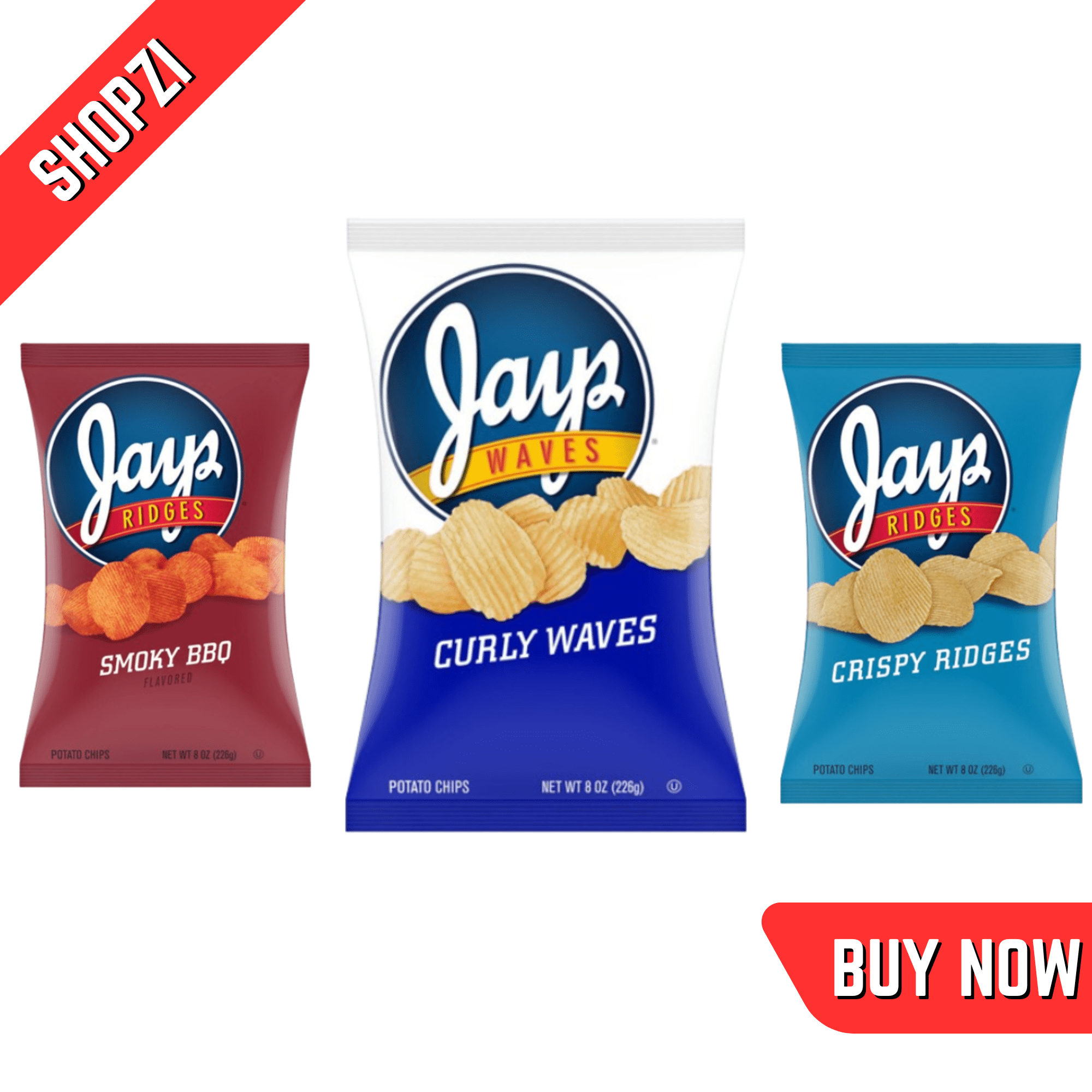 Jays Potato Chips Variety Pack, 12 Count (8 oz Bags, Crispy Ridges ...
