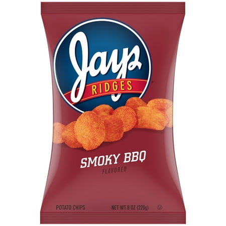 Jays Ridges Smoky BBQ Flavored Potato Chips, 8 oz Bag