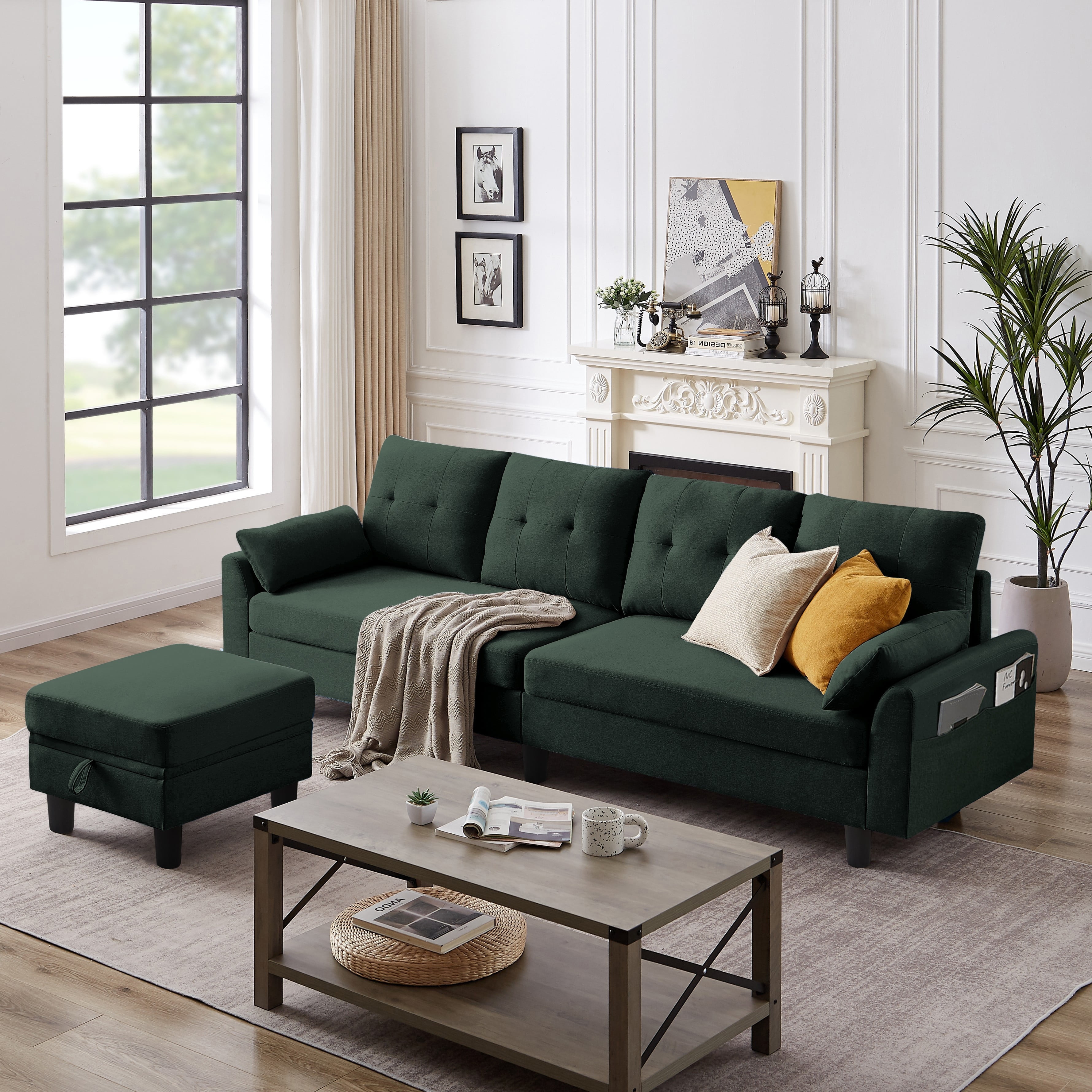 Pingliang Home Convertible Sectional Sofa with Rev