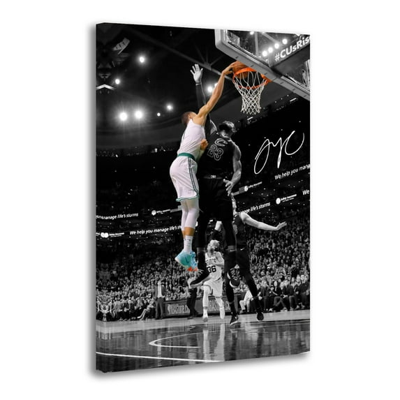 Jayson Tatum Dunked on Lebron Wall Art Poster Gifts Bedroom Prints Home Decor Hanging Picture Canvas Painting Posters 24x36inch(60x90cm)