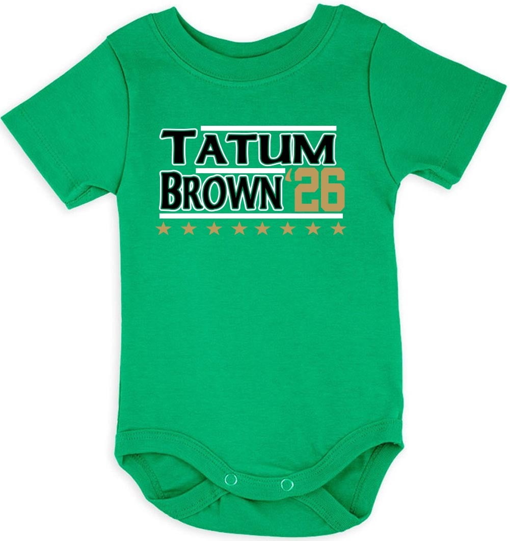 Boston Celtics 2026 Baby Onesie - Tatum & Brown Short Sleeve Bodysuit, 100% Cotton