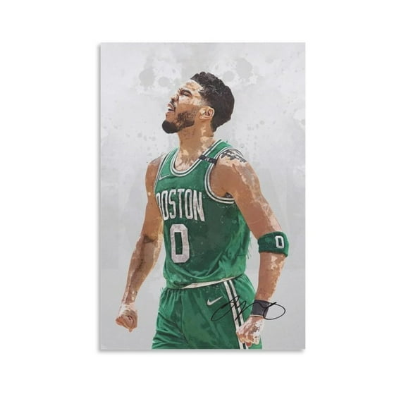 Jayson Tatum Signed Poster Painting On Canvas Wall Art Poster Scroll Picture Print Living Room Walls Decor Home Posters 16x24inch(40x60cm)