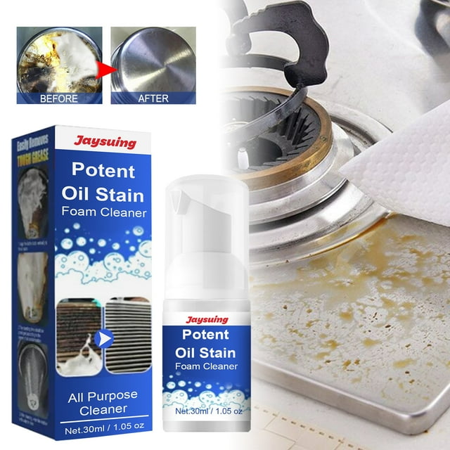 Jaysuing Kitchen Grease Foam Cleaner, Stove Range Hood Remove Stain