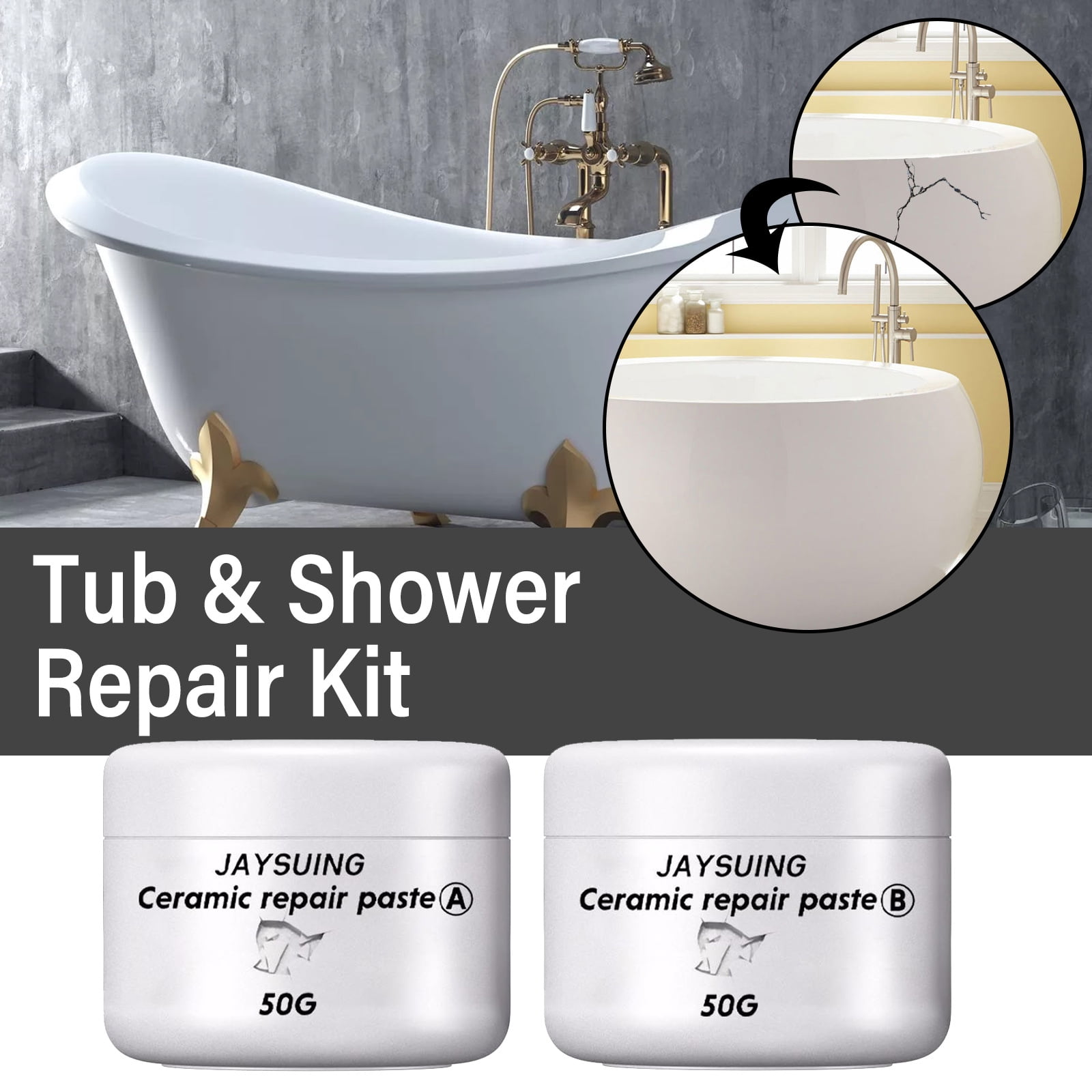 Jaysuing Tile Repair Ceramic Paste Toilet marble Pit glaze repair