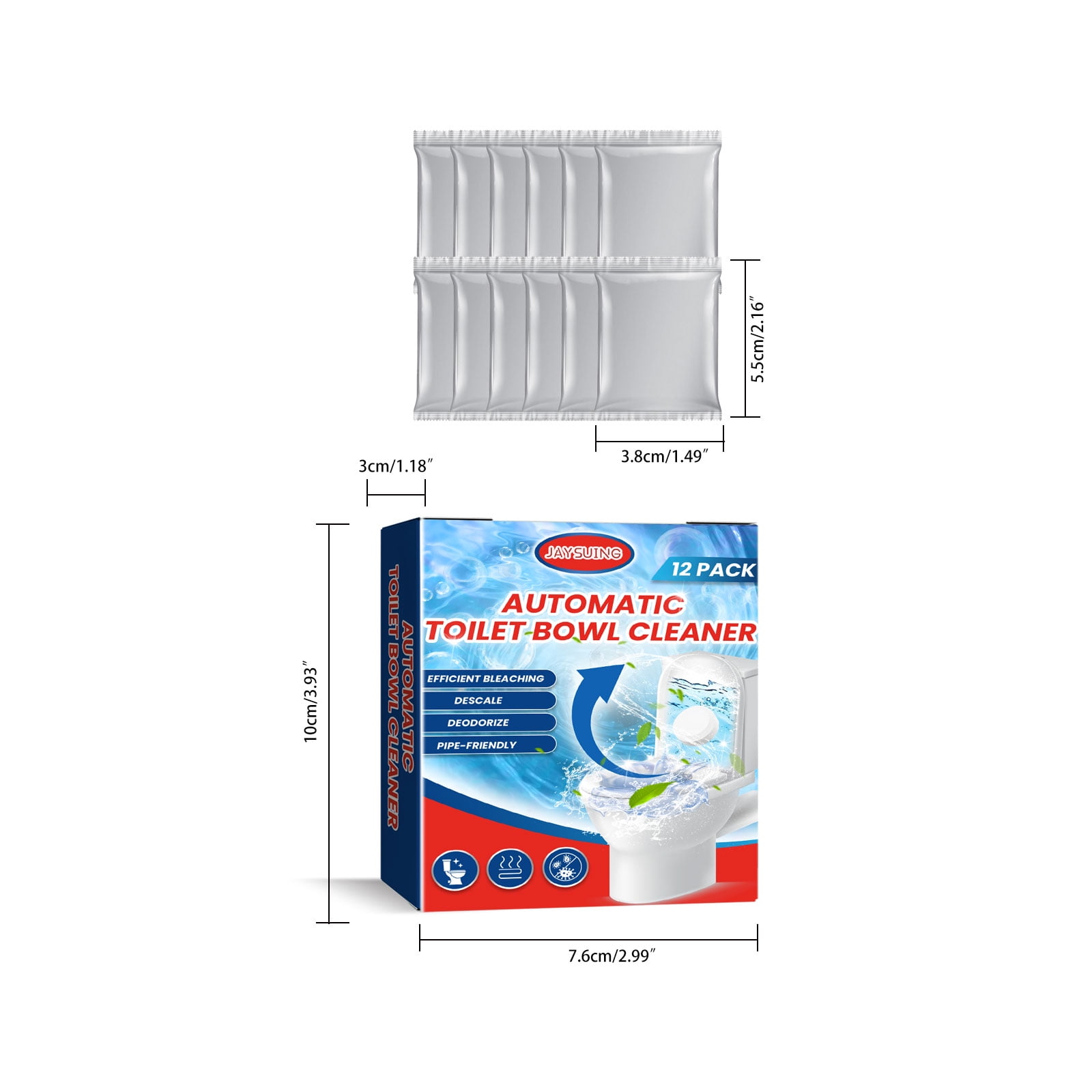 Jaysuing Toilet Cleaning Effervescent Tablet Household Descaling