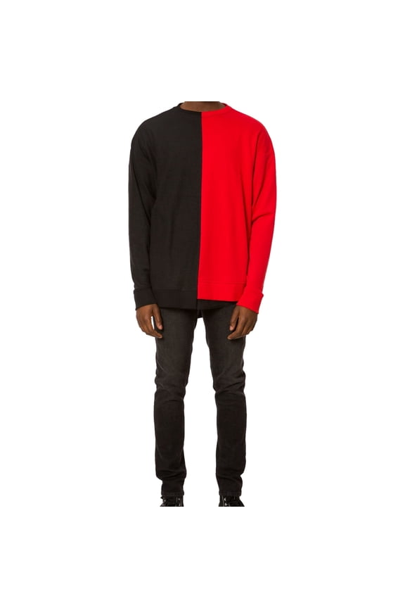 Mens Asymmetrical Spliced Sweatshirt, Multicoloured, X-Large