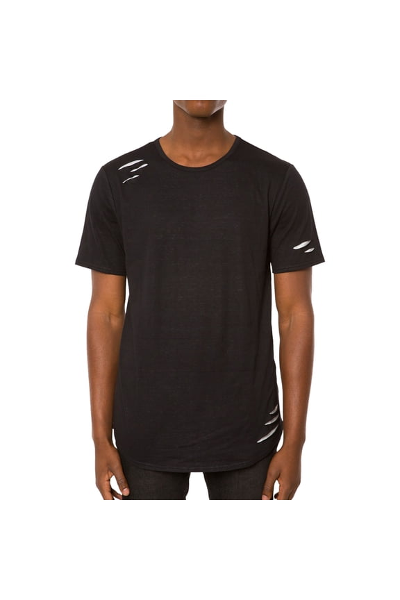 Mens Destroy Basic T-Shirt, Black, X-Large