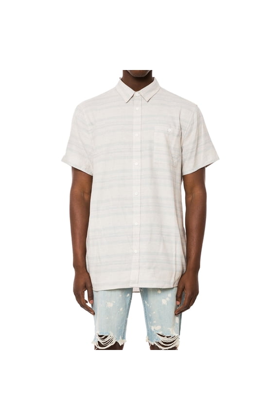 Mens Flannel Button Up Shirt, Grey, Large