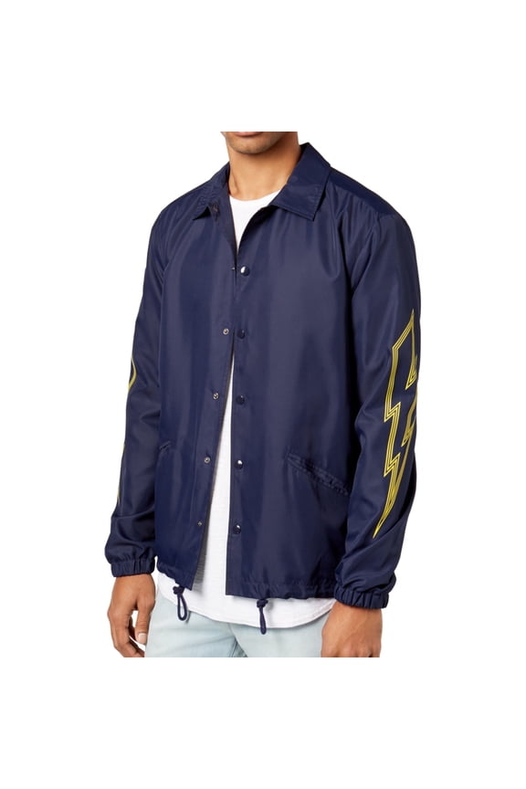 Mens Lightning Windbreaker Jacket, Blue, Large