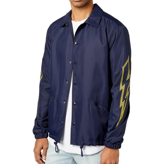 Jaywalker Mens Lightning Windbreaker Jacket, Blue, Large