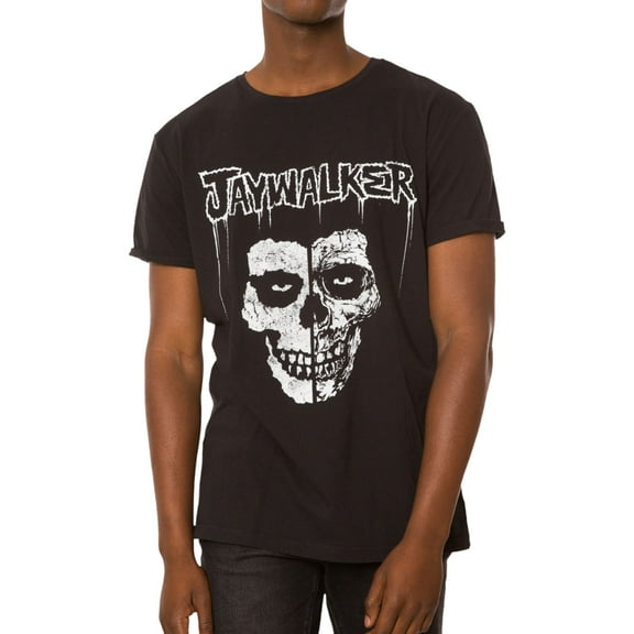 Jaywalker Mens Skull Logo Graphic T-Shirt, Black, X-Large