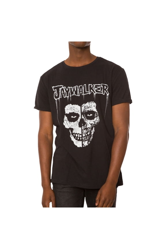 Mens Skull Logo Graphic T-Shirt, Black, X-Small