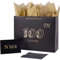 Jaywayang 100th Birthday Black AIF4 Large Gift Bag with Tissue Paper