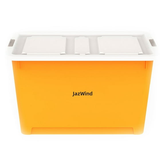 JazWind Plastic Bin, Store Latching Storage Tote Container, Orange
