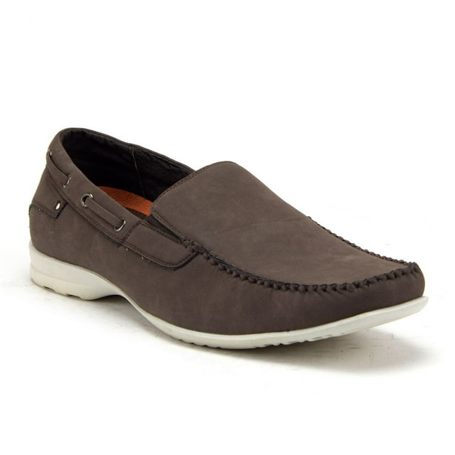 Jazamé Men's 41190 Slip On Moccasin Loafer Boat Shoes, Brown, 11