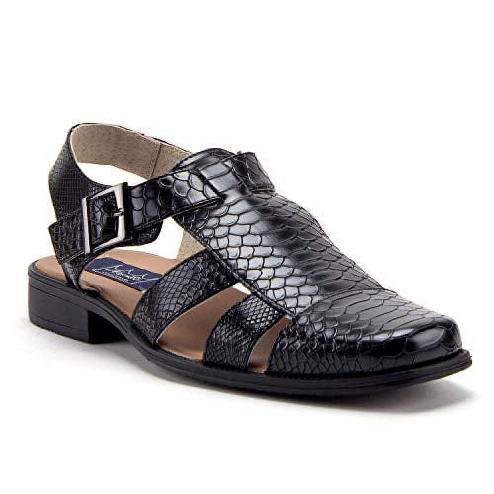Jazam Men s 44367 Python Snake Textured Fisherman Closed Toe