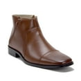 thumbnail image 1 of Jazamé Men's 49904 Leather Lined Double Zip Cap Toe Dress Bootie Ankle Boots, Cognac, 9.5, 1 of 3