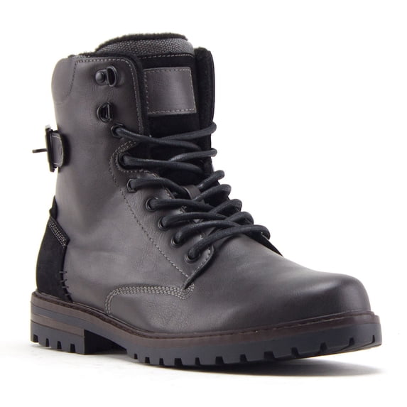 Jazamé Men's B-1911 Steve 8 inch Tall Fashion Military Combat Dress Boots, Grey, 7