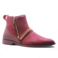thumbnail image 1 of Jazamé Men's B-746 Double Zipper Croco Print Ankle High Dress Boots, Wine, 10, 1 of 6
