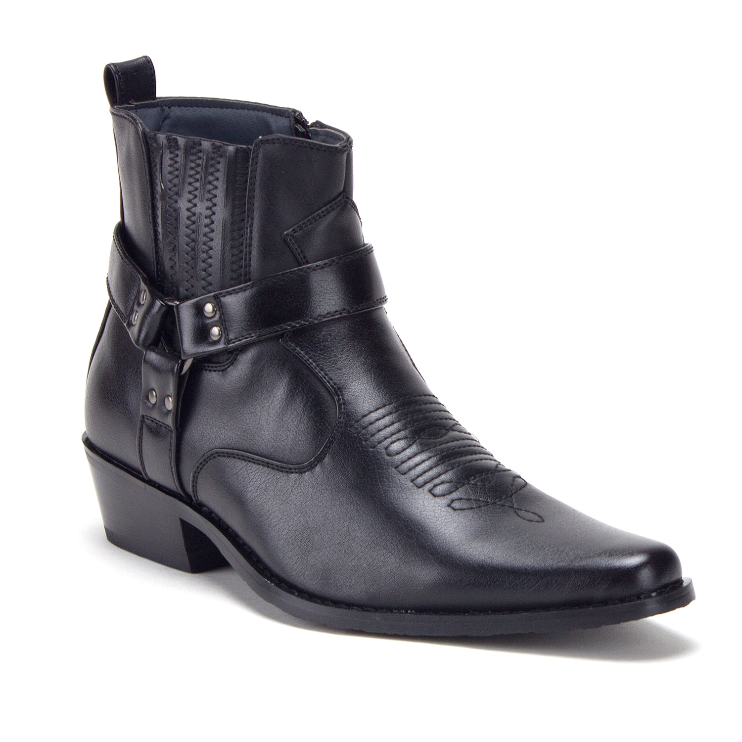 Jazame Men's Western Ankle High Cowboy Riding Dress Boots, Black, 8 Jazame Men's Western Ankle High Cowboy Riding Dress Boots, Black, 8