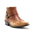 thumbnail image 1 of Jazame Men's Western Ankle High Cowboy Riding Moto Dress Boots, Brown, 10, 1 of 4