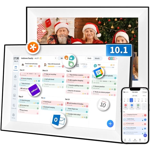 Jazeyeah 10.1" Digital Calendar Planner,Touchscreen Interactive Display for Family Schedules, Achievement Rewards, Meal Planning,
