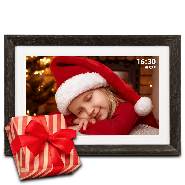 Jazeyeah 10.1 inch Digital Picture Frame 32GB Memory Wood Wifi