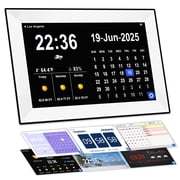 Jazeyeah 10.1" Touch Screen Smart WiFi Clock for Seniors,Auto-Sync Time & Date,7-Day Weather Forecast, 64 Custom Alarms & Schedule Reminders White