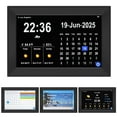 thumbnail image 1 of Jazeyeah WiFi 10.1" Touch Screen Smart Alarm Clock Auto-Sync Time & Date,7-Day Weather Forecast, 64 Custom Alarms, & Schedule Reminders (Black), 1 of 10