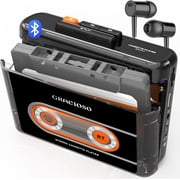 Jazmm Bluetooth Cassette Tape Player - 1100mAh Rechargeable Portable Walkman with Back Clip, 3.5mm Headphones for Home Outdoor Travel