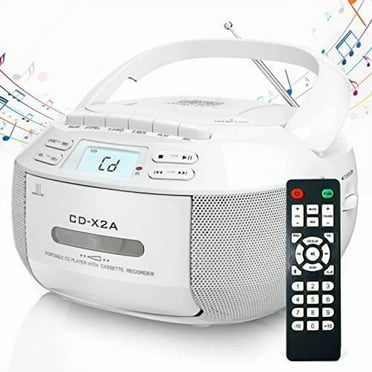 Boombox Cassette CD Player Combo with Bluetooth, AM/FM Radio for Home ...